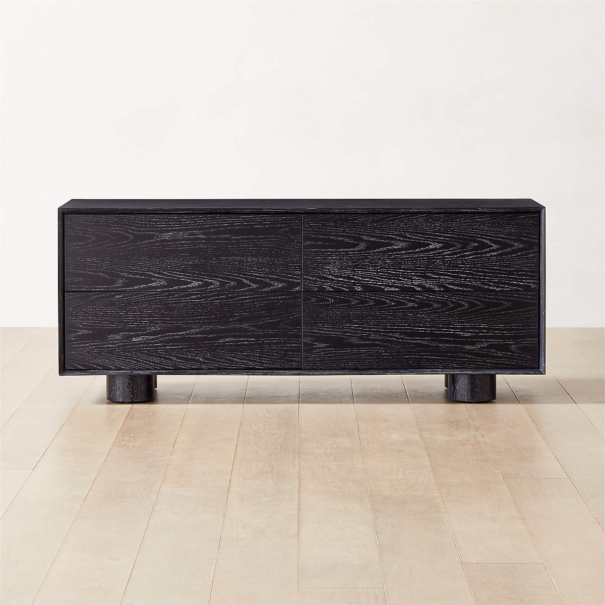 Cantar Modern 4-Drawer Cerused Black Oak Dresser | CB2