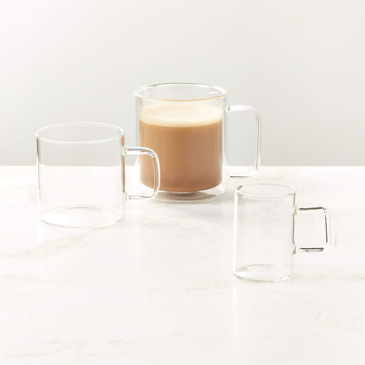 Cantina Modern Glass Coffee Mug Set of 4 + Reviews | CB2