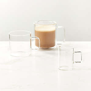 Teabloom Modern Classic Insulated Cups – 6 oz / 200 ml – Set of 4 Double  Walled Glass Cups for Tea or Espresso