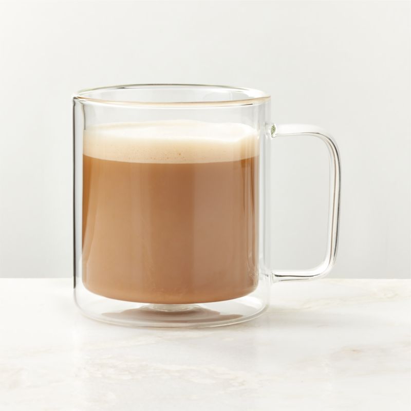 View Cantina Clear Double Wall Glass Coffee Mug 15oz details