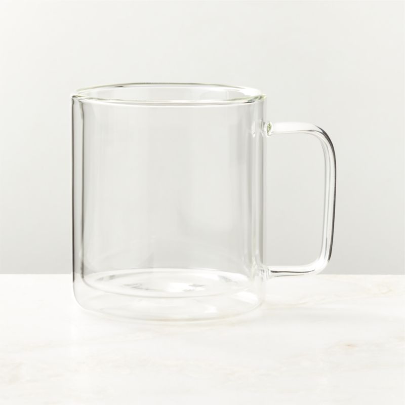 Cantina Clear Double Wall Glass Mug Set of 4   Reviews | CB2