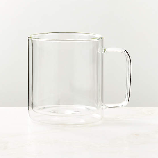 Cantina Clear Double Wall Glass Coffee Mug 15oz