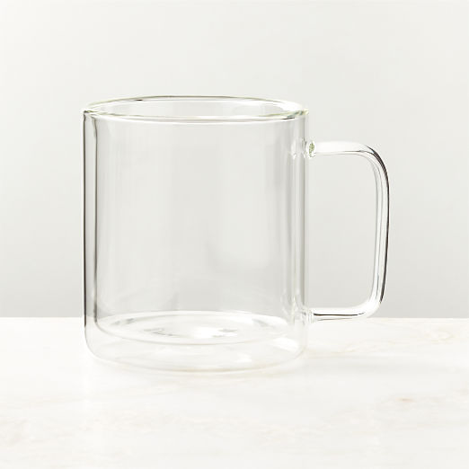 Cantina Clear Double Wall Glass Coffee Mug 15oz