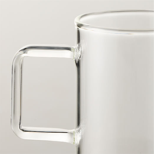 Cantina Clear Glass Coffee Mugs 10oz Set of 4