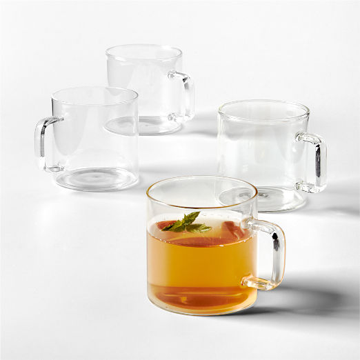 Cantina Clear Glass Coffee Mug Set of 4