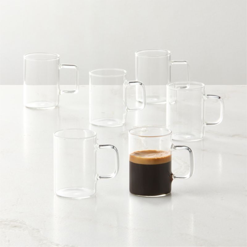 View Cantina Clear Glass Espresso Cups 4oz Set of 6 details