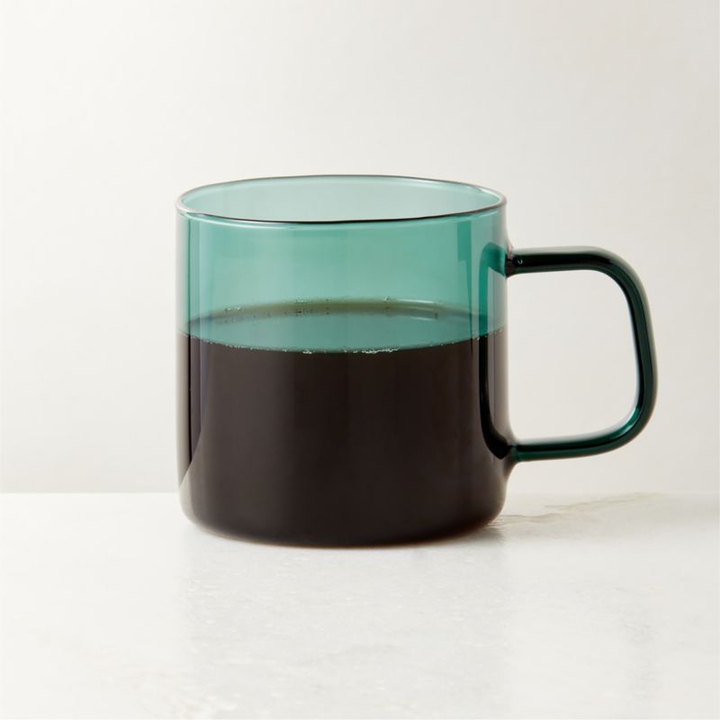 View Cantina Green Glass Coffee Mug 10oz details