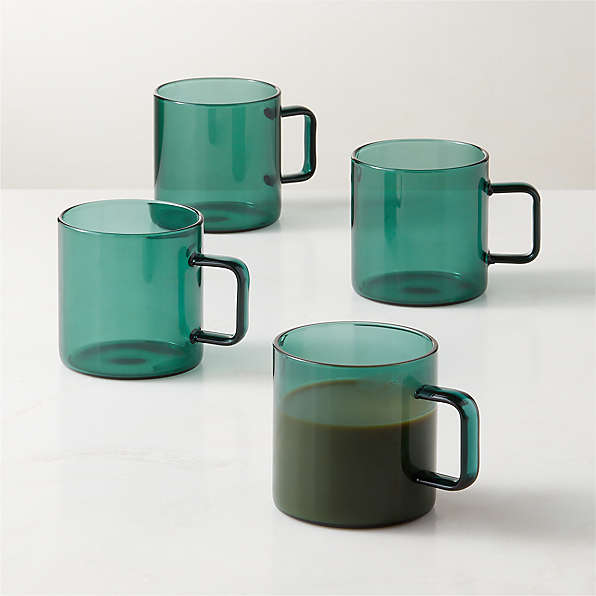 Modern Glass Mug - Aqua | Our Green House