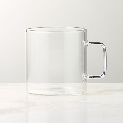 Cantina Clear Glass Coffee Mugs 10oz Set of 4