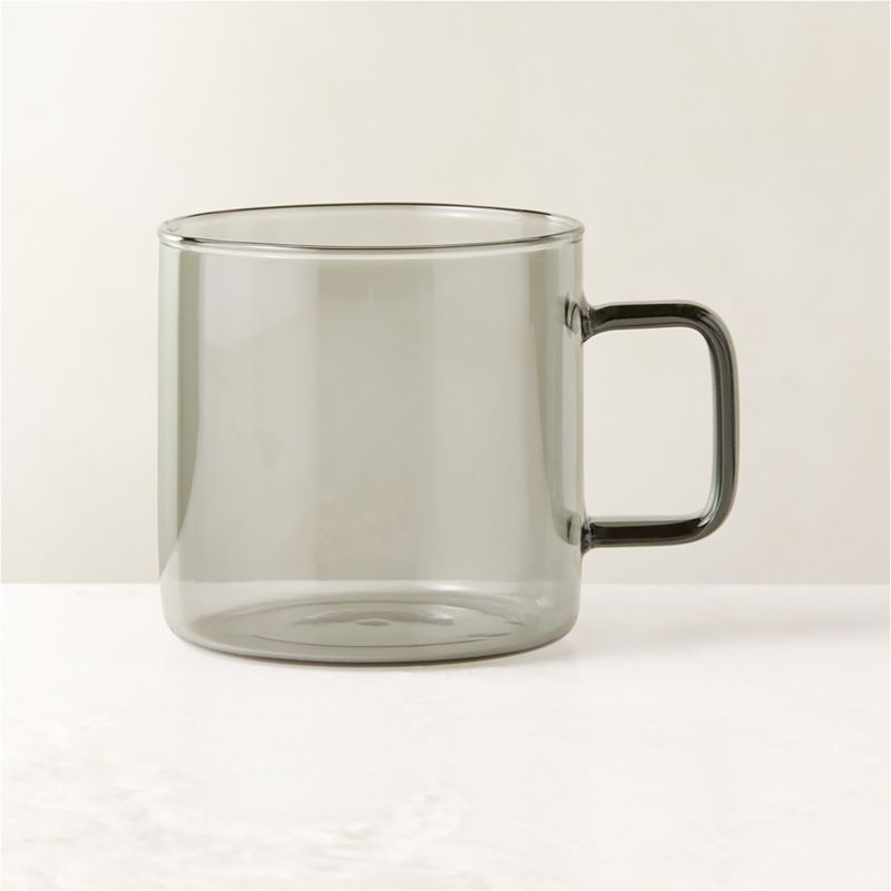 Clear Square Glass Cup with Colorful Handle