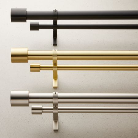Cap Finial Double Rod Curtain Rod Set Cb2