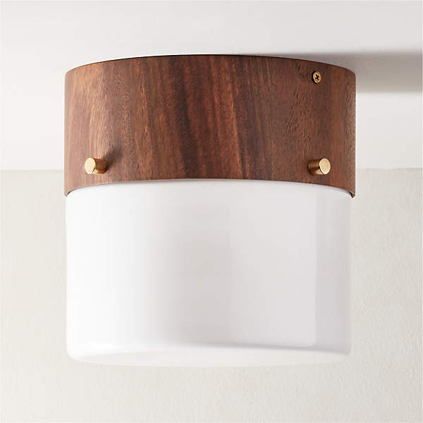 wood flush mount light fixture