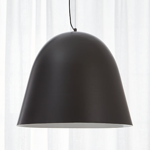 Modern Pendant Lights Chandeliers Cb2 Capitol Large Carbon Bell Pendant Light