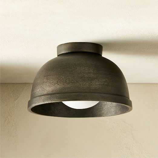 Capitola Indoor/Outdoor Black Cast Aluminium Flush Mount Light