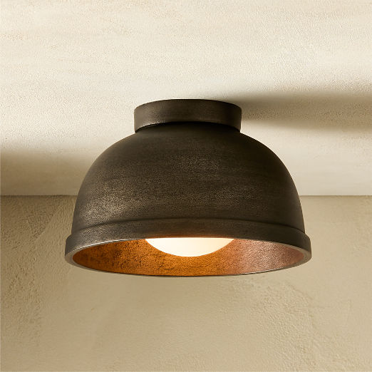 Capitola Indoor/Outdoor Black Cast Aluminium Flush Mount Light