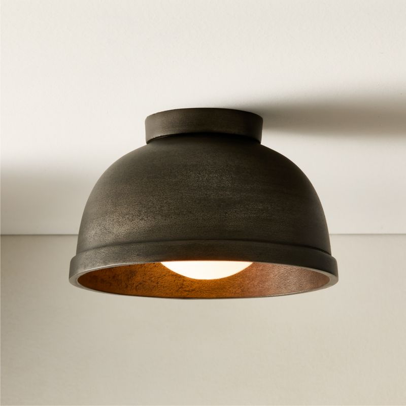 Viewing product image Capitola Indoor/Outdoor Black Cast Aluminium Flush Mount Light - image 1 of 5