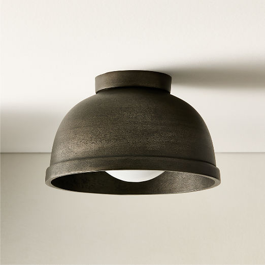 Capitola Indoor/Outdoor Black Cast Aluminium Flush Mount Light