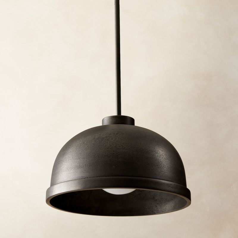 Capitola Indoor/Outdoor Black Cast Aluminium Dome Pendant Light - image 5 of 7