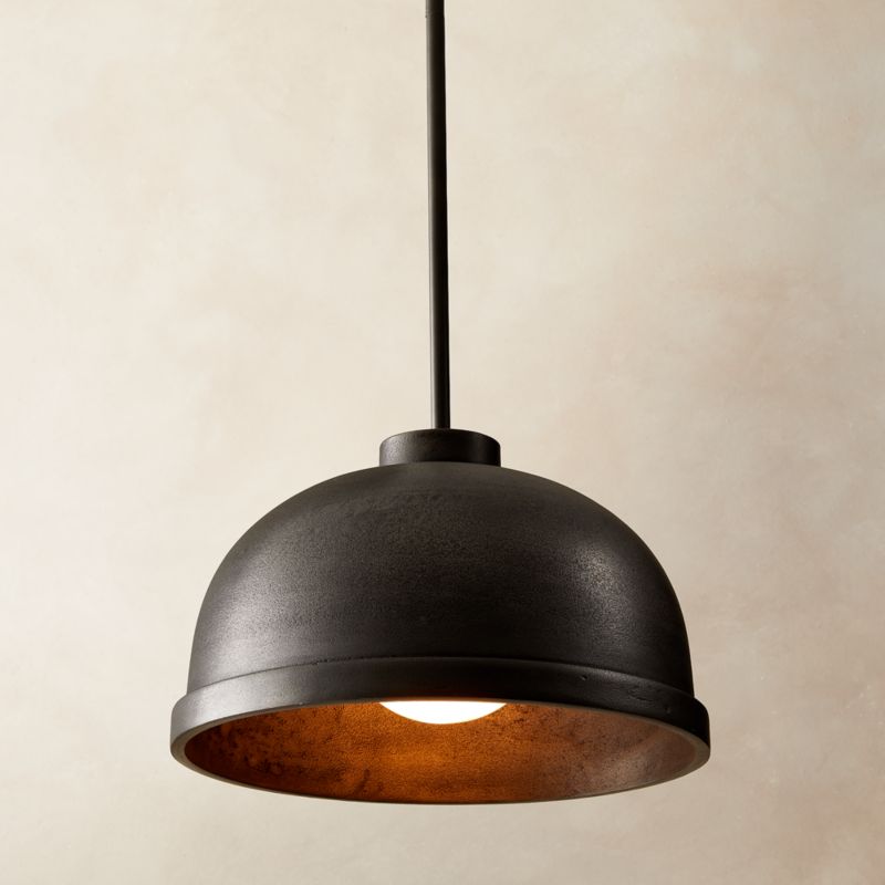 Capitola Indoor/Outdoor Black Cast Aluminium Dome Pendant Light - image 6 of 7