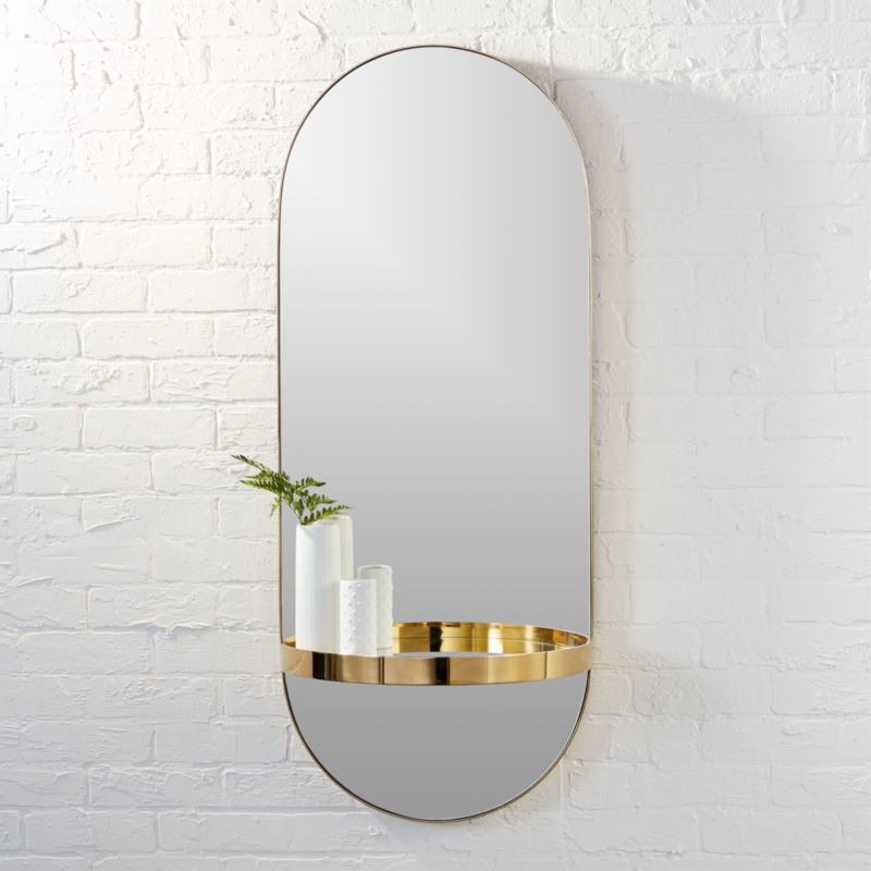 Caplet Oval Mirror with Shelf Reviews CB2