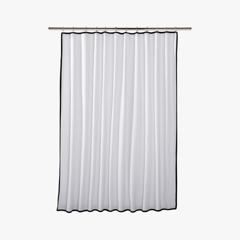 Capri Organic Cotton White with Black Border Shower Curtain 72" - image 2 of 7