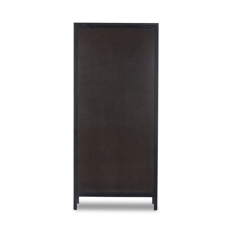 Caprice Black Natural Cane Narrow Cabinet - image 5 of 8