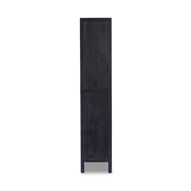 Caprice Black Natural Cane Narrow Cabinet - image 4 of 8