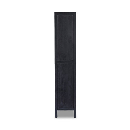 Caprice Black Natural Cane Narrow Cabinet