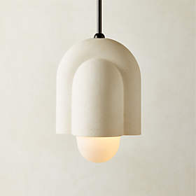 Cb2 hammered brass dome pendant sale