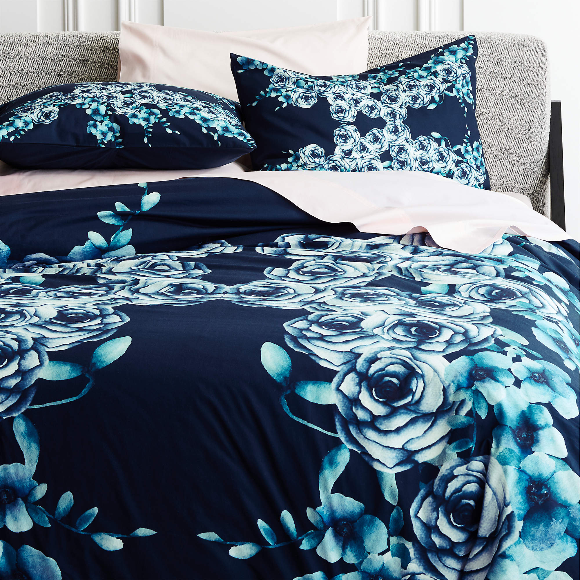 Capulet Floral Full/Queen Duvet Cover + Reviews | CB2