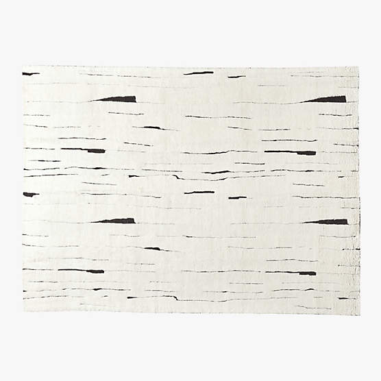 Carana Hand-Knotted Black and White New Zealand Wool Area Rug 10'x14'