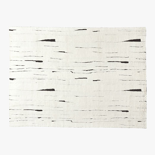 Carana Hand-Knotted Black and White New Zealand Wool Area Rug 10'x14'