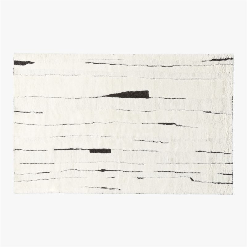 Carana Hand-Knotted Black and White New Zealand Wool Area Rug 5'x8' - image 0 of 5