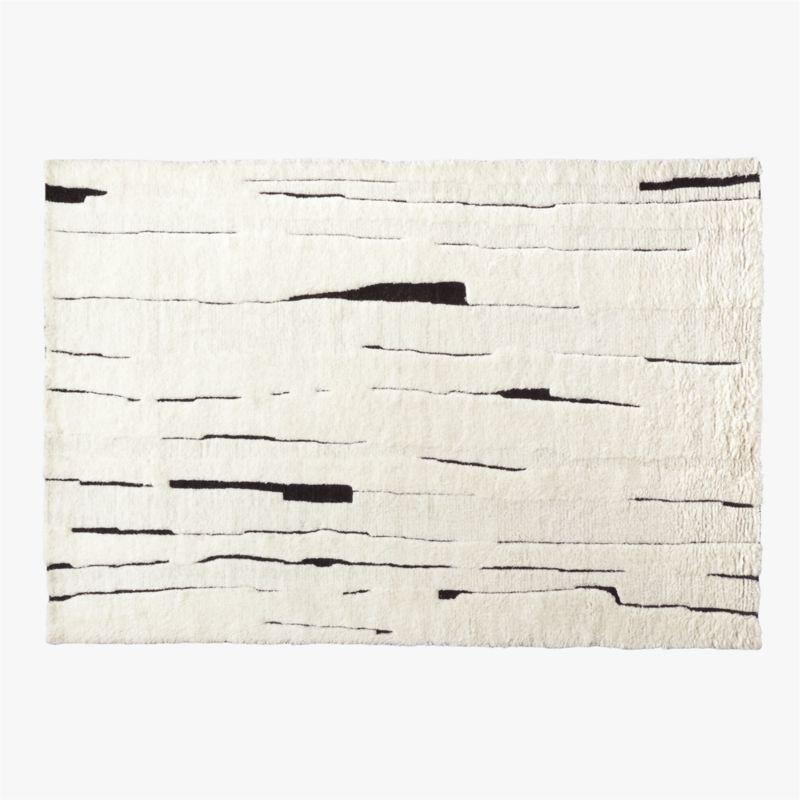 Carana Hand-Knotted Black and White New Zealand Wool Area Rug 6'x9' - image 0 of 5