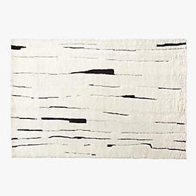 Colette Hand-Knotted Wool Black and White Area Rug 8'x10' +