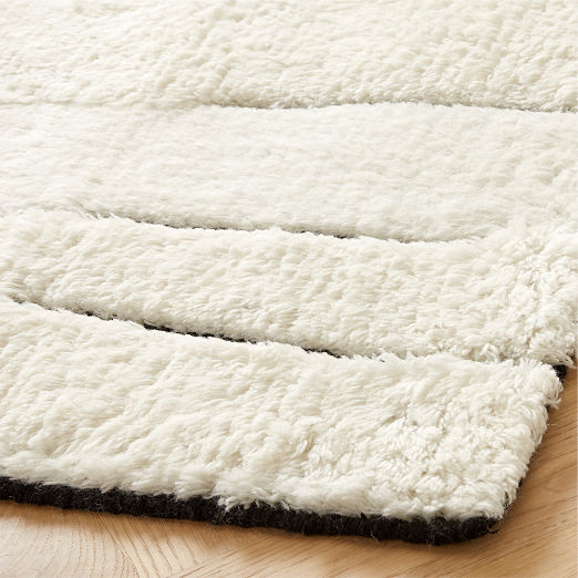 Carana Hand-Knotted Black and White New Zealand Wool Area Rug 12'x15'