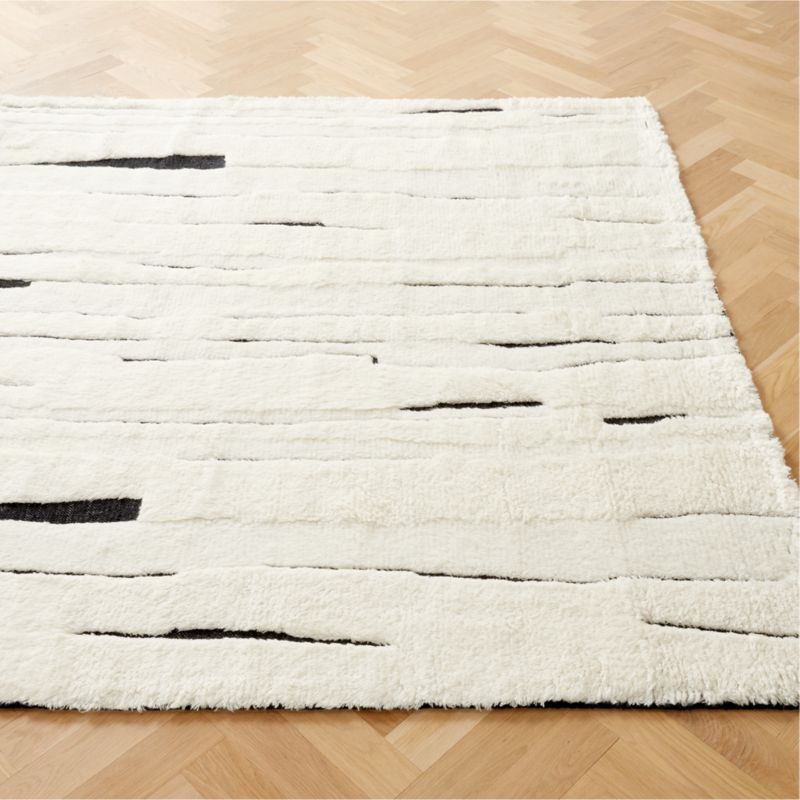 Carana Hand-Knotted Black and White New Zealand Wool Area Rug 6'x9' - image 2 of 5