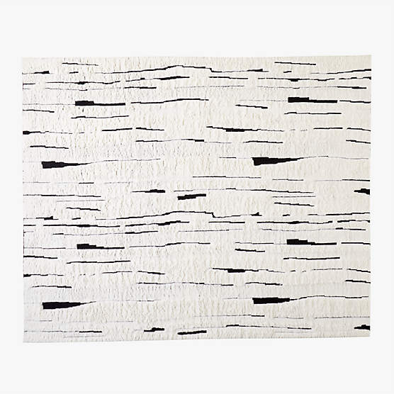 Carana Hand-Knotted Black and White New Zealand Wool Area Rug 12'x15'