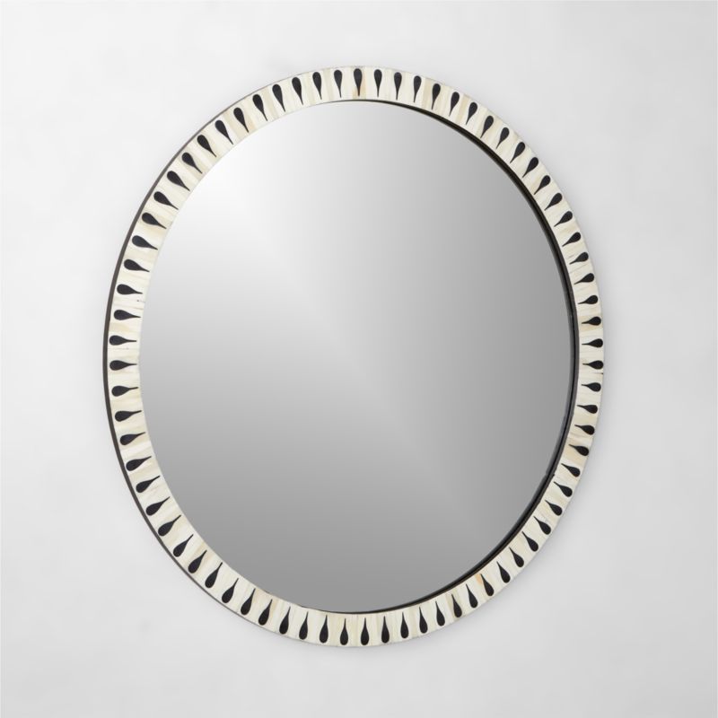 Caraway Round Bone Inlay Wall Mirror 36" - image 2 of 5