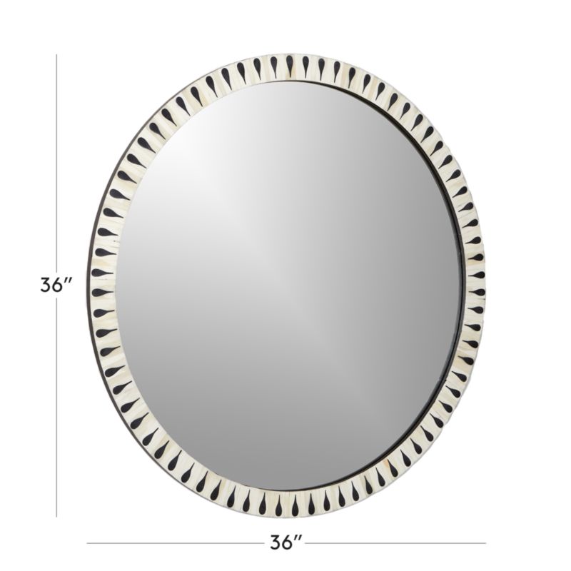 View Caraway Round Bone Inlay Wall Mirror 36" - image 2 of 5