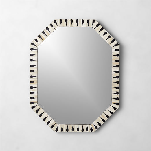 Caraway Round Bone Inlay Wall Mirror 36"