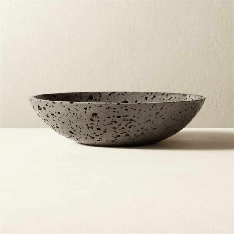 Shop Carbon Black Travertine Bowl from CB2 on Openhaus