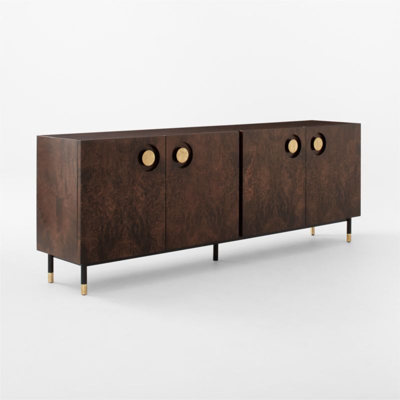 Carbon 82" Brown Burl Wood Media Console - image 9 of 15