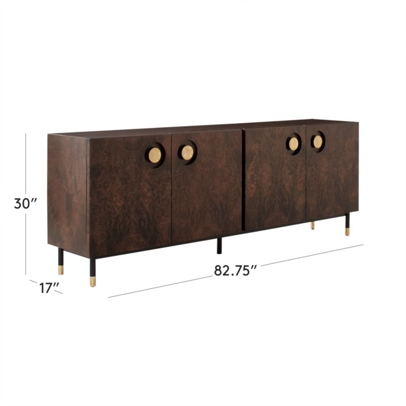 View Carbon 82" Brown Burl Wood Media Console - image 3 of 15