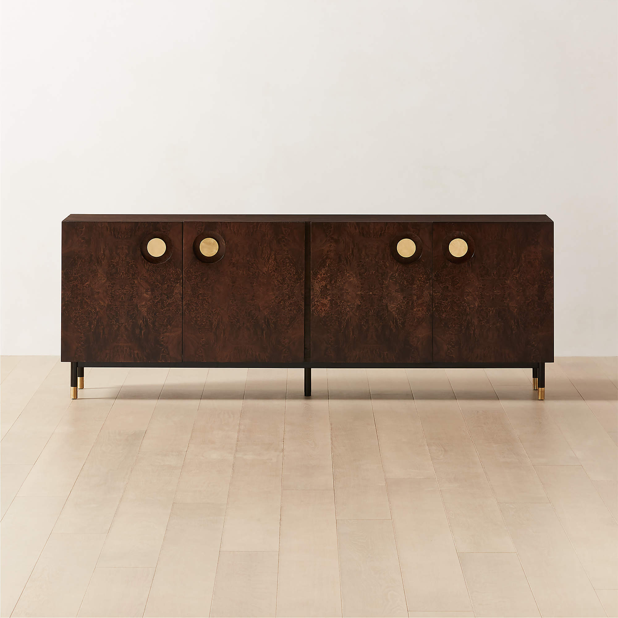 Carbon Brown Burl Wood Media Credenza + Reviews CB2