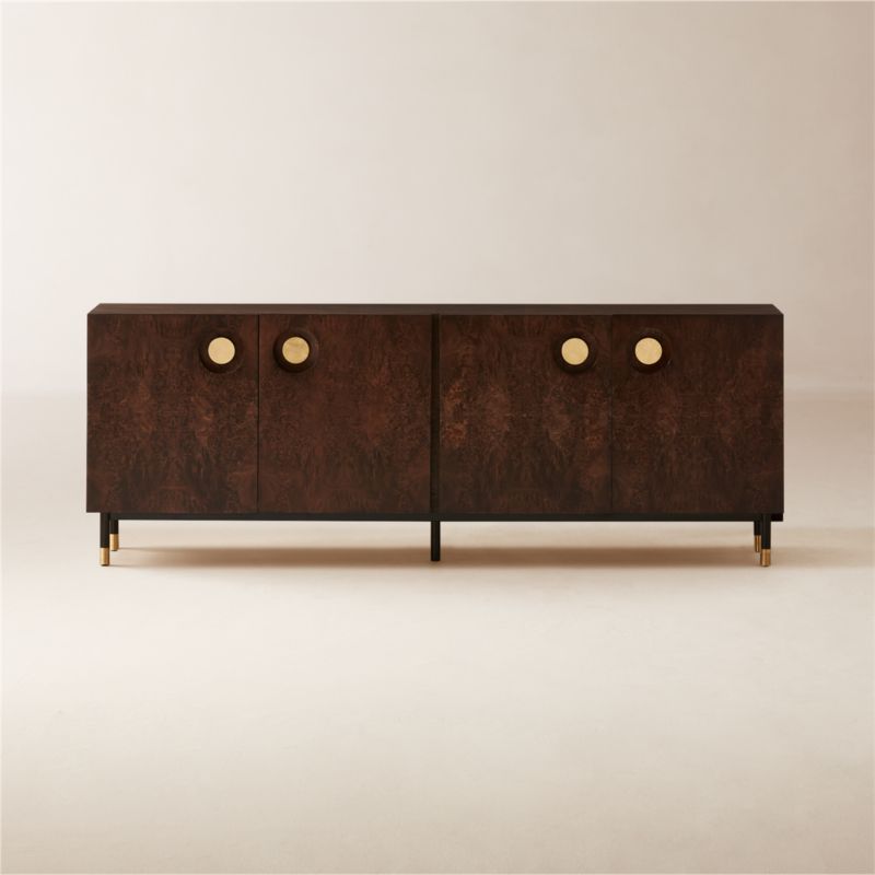 Carbon 82" Brown Burl Wood Media Console - image 0 of 15