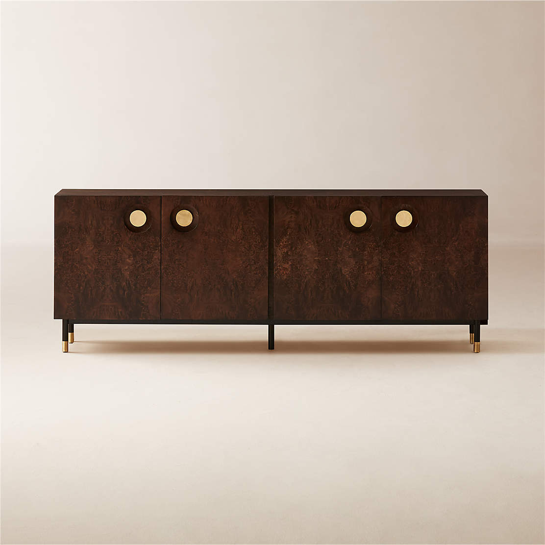 Vice Modern Wood Media Console Cabinet Reviews CB2 Canada   Carbon Brown Burl Wood Media Credenza 