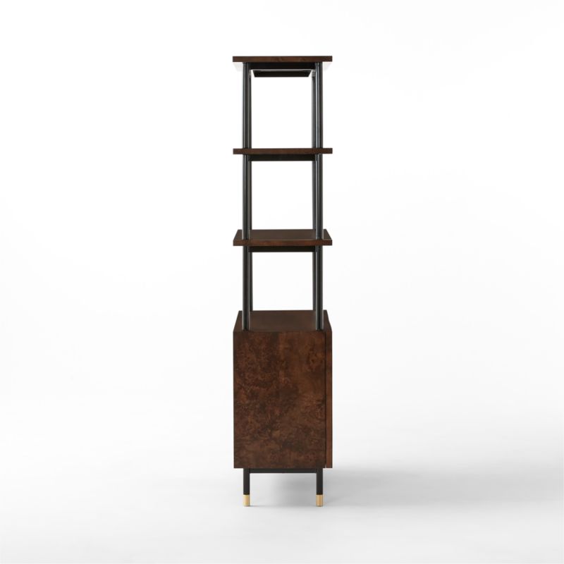 Carbon Brown Burl Wood Bookshelf - image 7 of 10