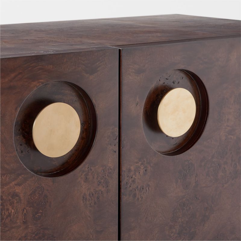 Carbon Brown Burl Wood Entryway Cabinet - image 10 of 11