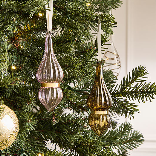 Cardinale Teardrop Lavender Glass Christmas Tree Ornament 6"